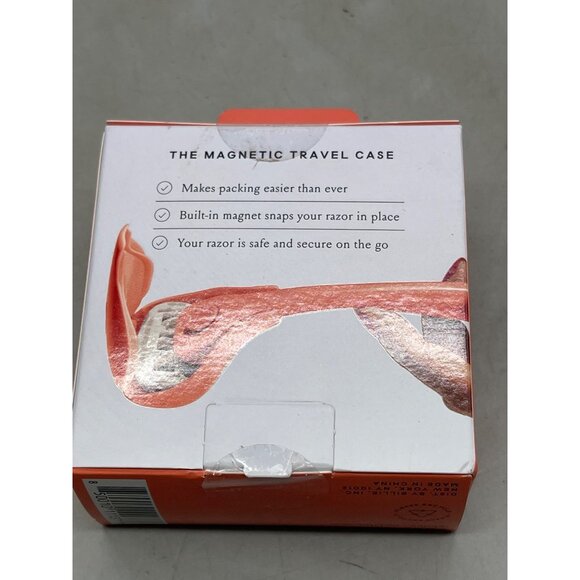 Billie travel case coral built in magnet snaps razor plastic READ - Picture 4 of 4